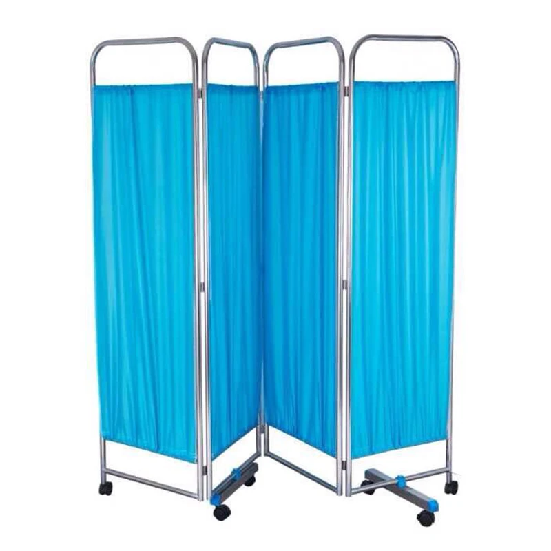 MN-PF001 Factory supply stainless steel medical screen with 4 fold ward screen for hospital or clinic