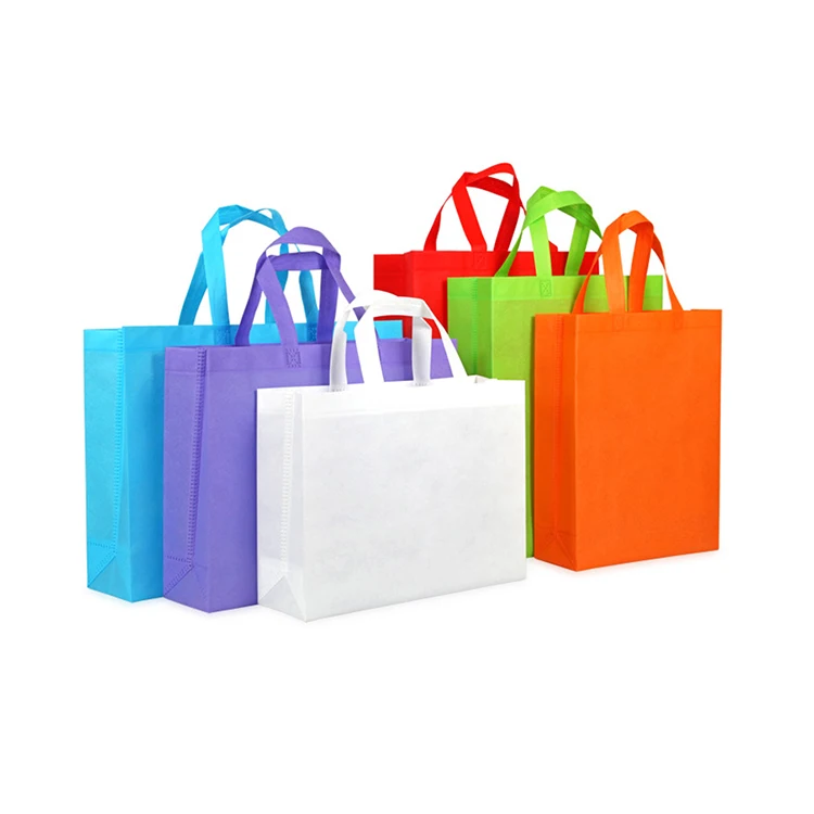Eco friendly recycled RPET Nonwoven NWPP customized printing logo tote shopping bags for supermarket