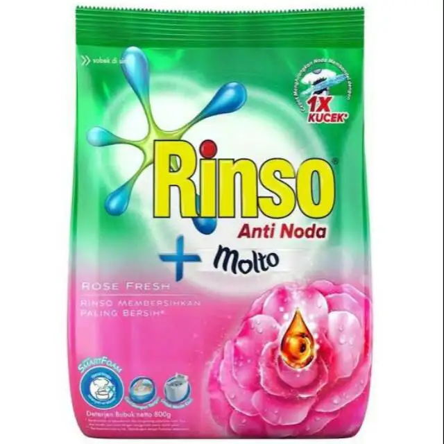 Washing Powder Detergent Rinso Wholesale Indonesia Laundry Pouch Soap Foaming Agent Perfume OEM ODMl Base Japan Germany