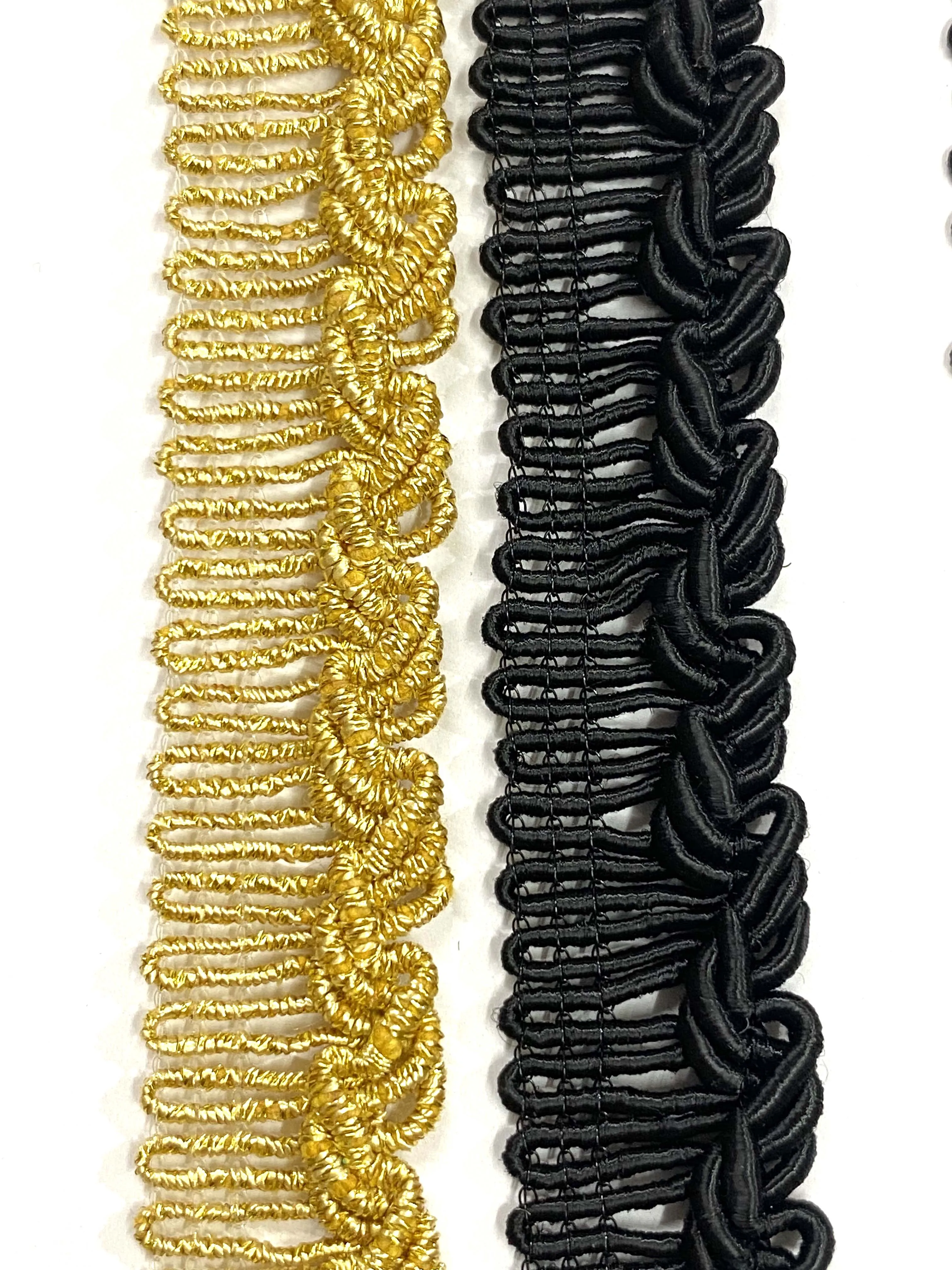 Hot Selling Decorative Antique Gold And Black  Lace Gimp Braid Trim