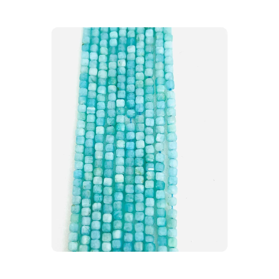 Amazonite 2mm Cube Beads Natural Gemstone Beads Other Semi Precious Beads for Jewelry Making
