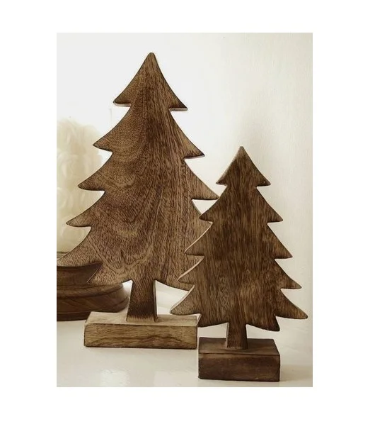 Latest Design Handmade Wood Decorative Christmas Tree Manufacturer Custom Polished Wooden Table Top Christmas Tree Wholesale