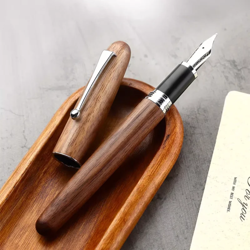 jinhao 9026  Natural wood fountain pen customized brand logo gift vintage fountain pen