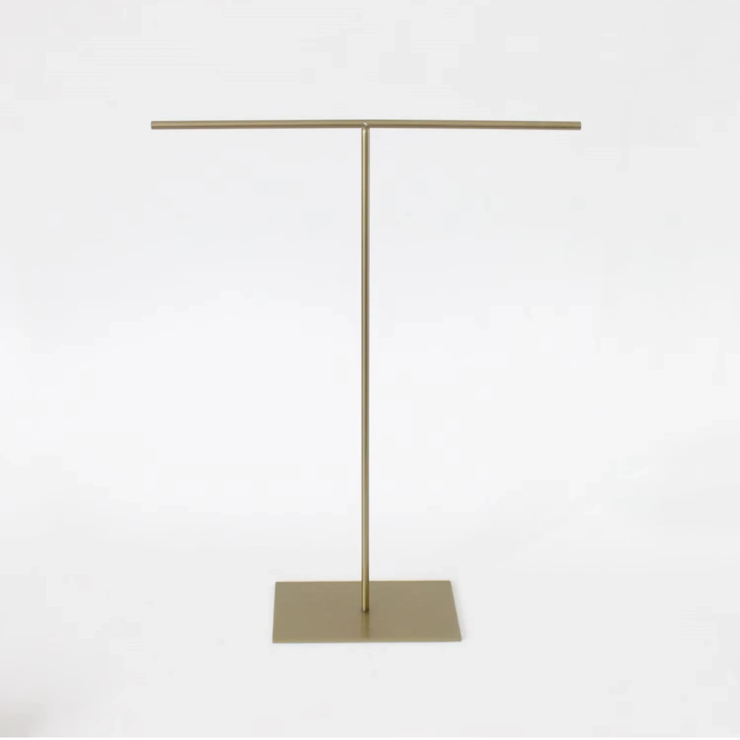 Simple  T-Bar Jewelry Stand Display Necklace Holder Plated Metal Tabletop Jewelry Organizer Tower for Show Jewelry Hanging