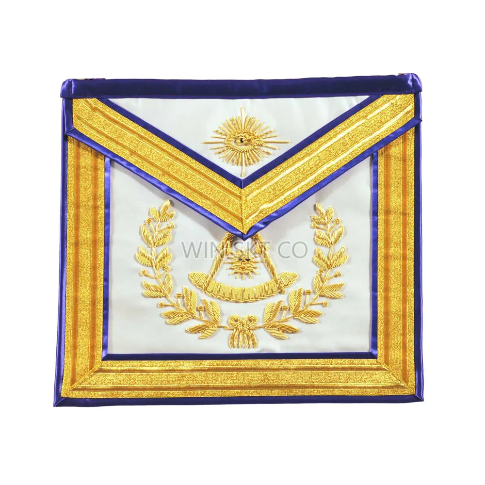 High Quality Hand Embroidered Masonic Master Mason Apron Professional Design Masonic Aprons