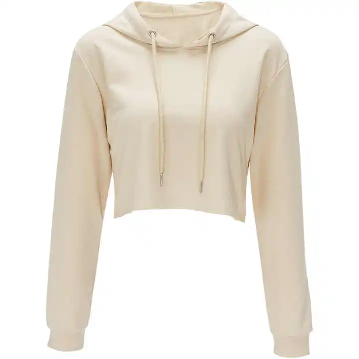 Wholesale Long Sleeve Sweatshirt Hoodie Lady Women Crop Top Pullover Hoodies Short Hoodies