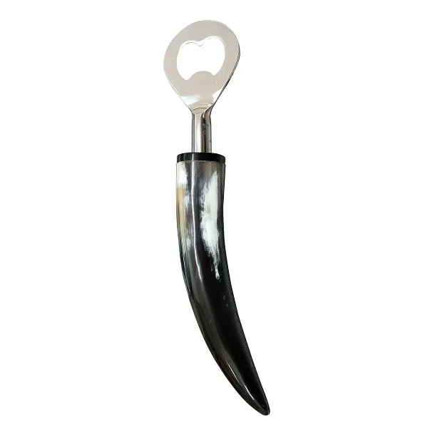 Custom Logo Multifunction Deluxe Stainless Steel Wine Bottle Opener Horn Corkscrew Can Opener Kitchen Accessory Cheap Metal Bag