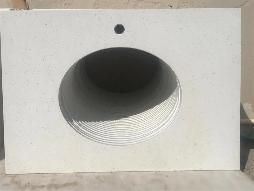 2023 Hot Sale Kitchen Counter top White Quartz 49x22  cut to size Wholesale prefab custom furniture Top from Indian Manufacturer