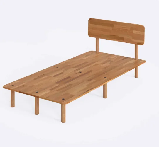Hot Sale Single Bed 100*200 Beech Wood Handcrafted Zero Fly Organic Combining Bedroom Furniture