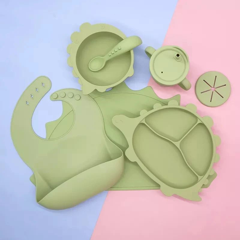 Wholesale High Quality Silicone Baby Feeding Set Eco-friendly Food Grade BPA-Free Tableware sets