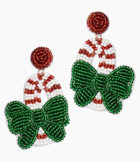 Red Pepper Seed Beads Christmas Stud Earrings Unique Design Drop Earrings for Holiday Beaded Earing Patterns Full Customized