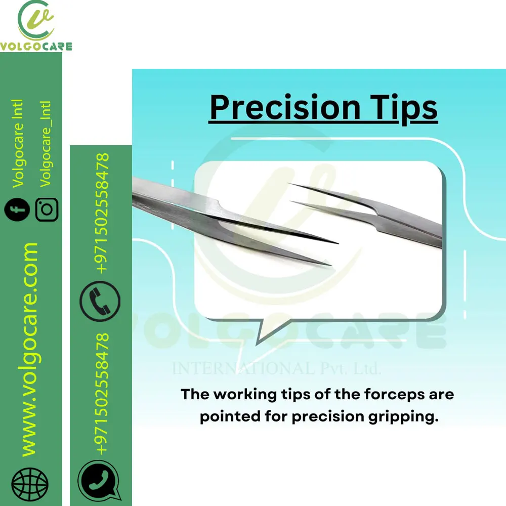 High Precision Surgical Lab Forceps Fine Point Tweezers For Microscopic Tasks Multipurpose Tool Straight + Angled Tips Medical