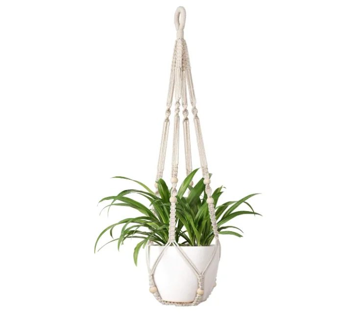 Natural Color Macrame Plant Holder Custom Design Pot Hanger Indoor Plant Hangers