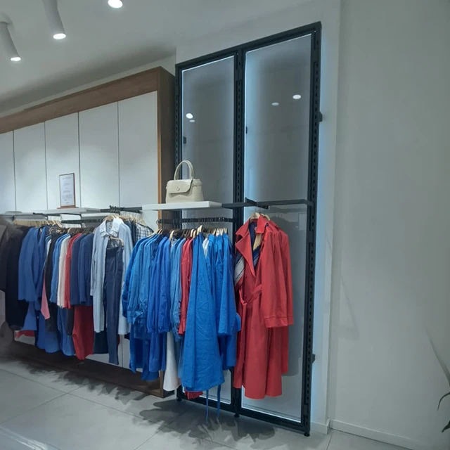 Garment Display Rack with hooks Economik clothing display shelf floor standing Stand with hanger hook Luxury clothing stand