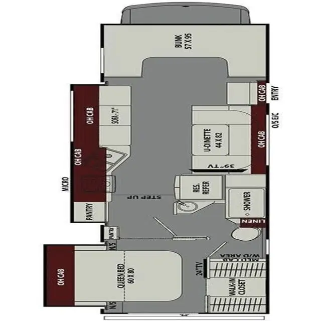 Luxury Offroad Motorhome Camper Trailer Flat Top Triple Bunk Caravan With Slide Out Kitchen Lightweight and Heavy Duty