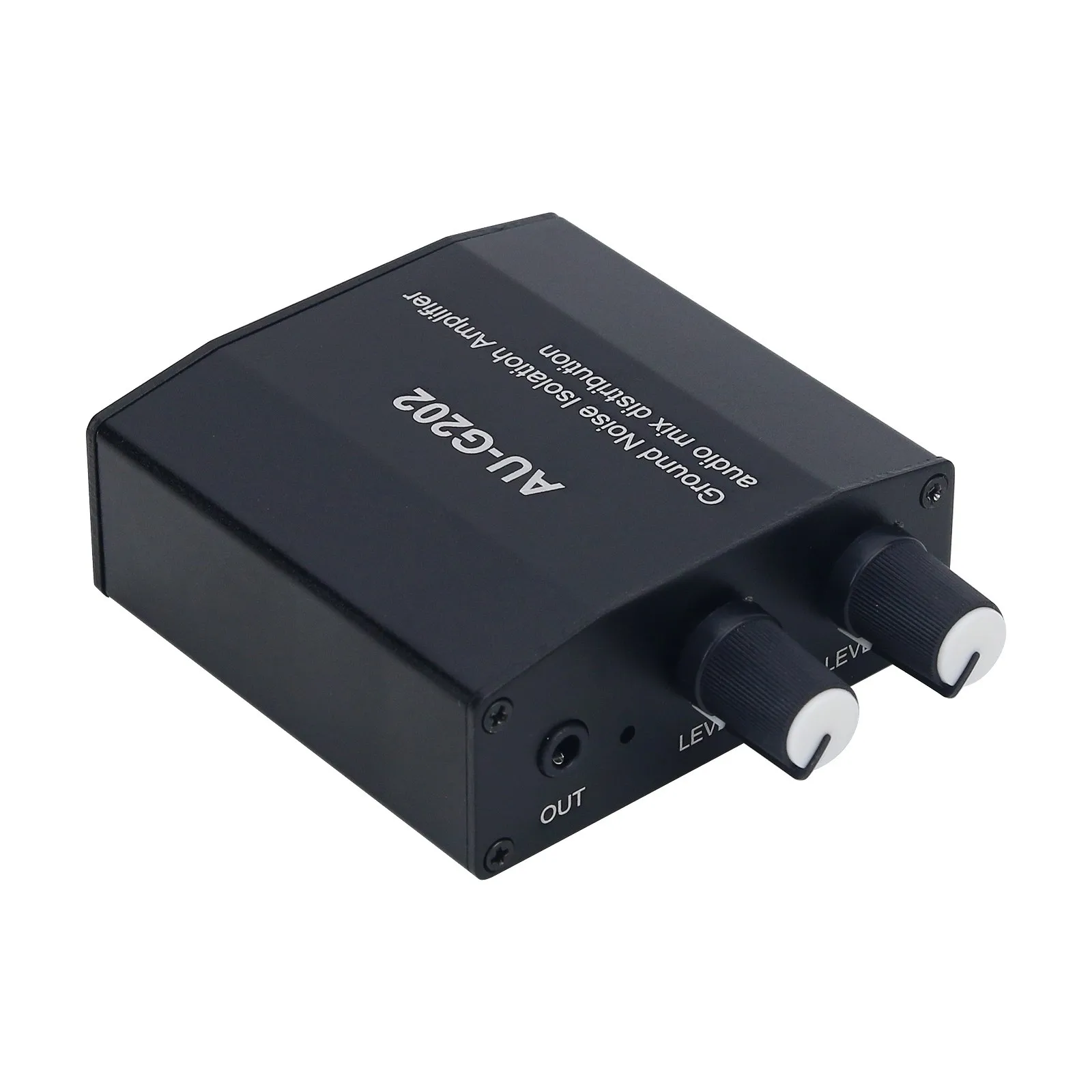 AU-G202 Ground Loop Noise Isolator Audio Mixer Kit w/ 2 Inputs 2 Outputs for Computer Game Consoles