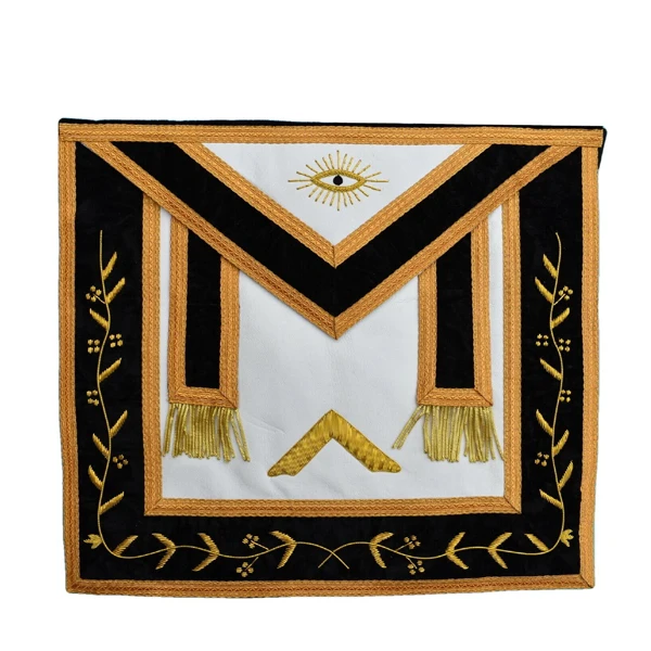 Master Mason Apron Navy Blue Gold Embroidery Standard Masonic regalia Master Mason Hand Embroidered
