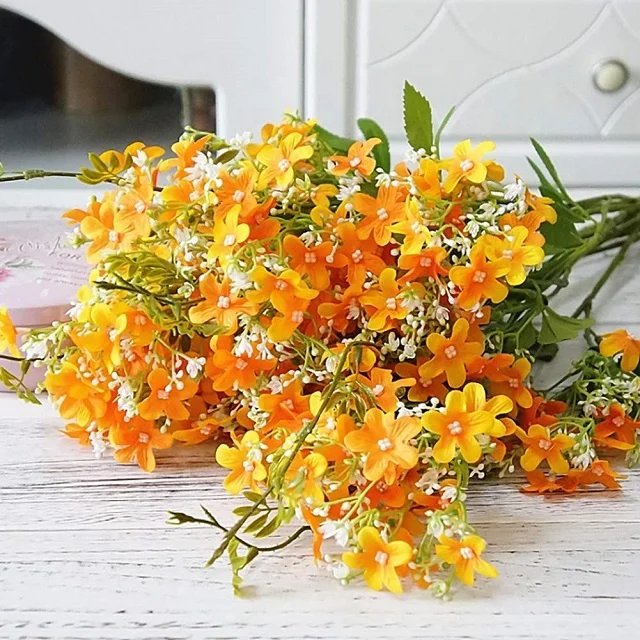 fabric Faux Delphinium Stem Gladiolus Flower Stalk  Artificial silk Flower Sticks for Wedding Home Hotel Party Decoration