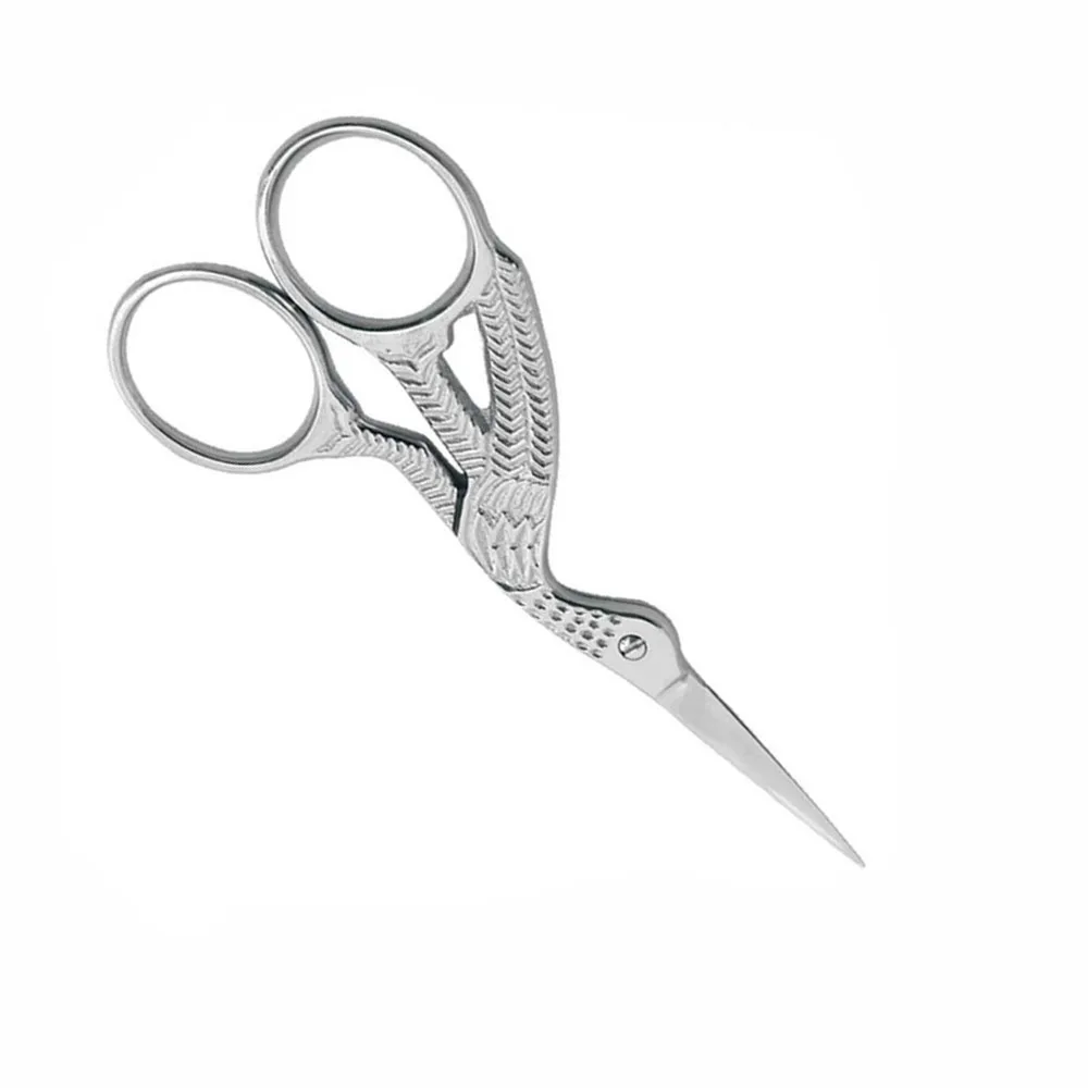 Light Weight Stainless Steel Fancy Embroidery Scissors Stork Scissors With Needle Point And Comfortable Mini Scissor