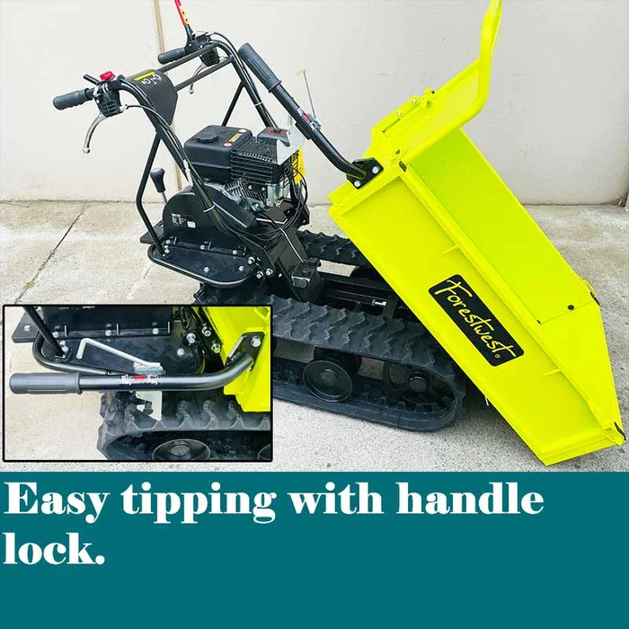 300KG Track Dumper 6.5hp Motorized Wheelbarrow Tracked Power Wheelbarrow with Detachable Panels All Terrain