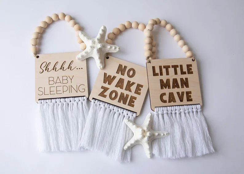 Nursery Decor Baby Sleeping No Wake Zone Little Man Cave  wood sign