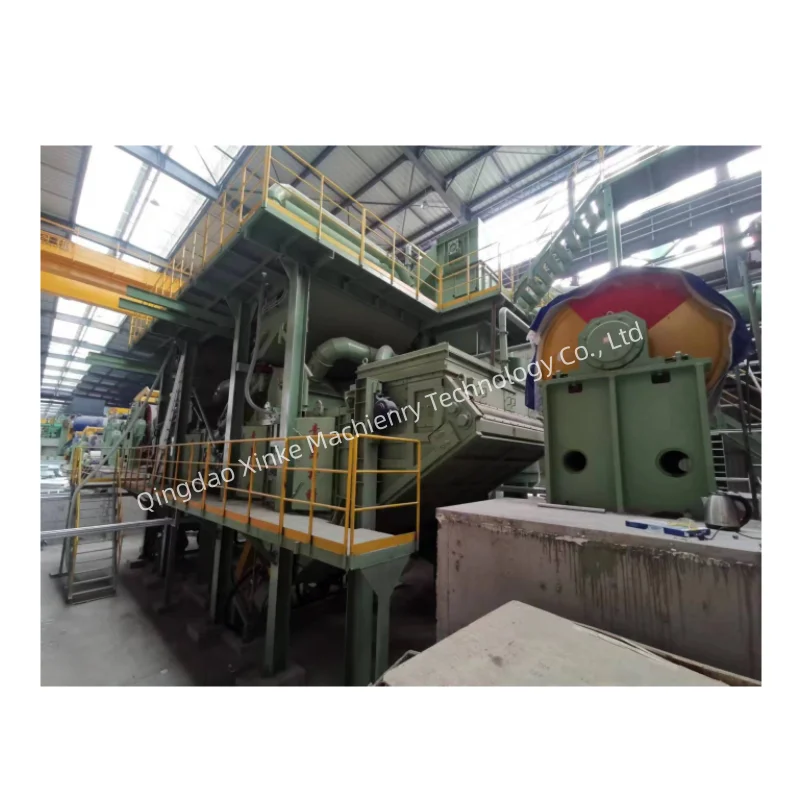 Surface preparation solution for steel strip cleaning with 6 blast wheels