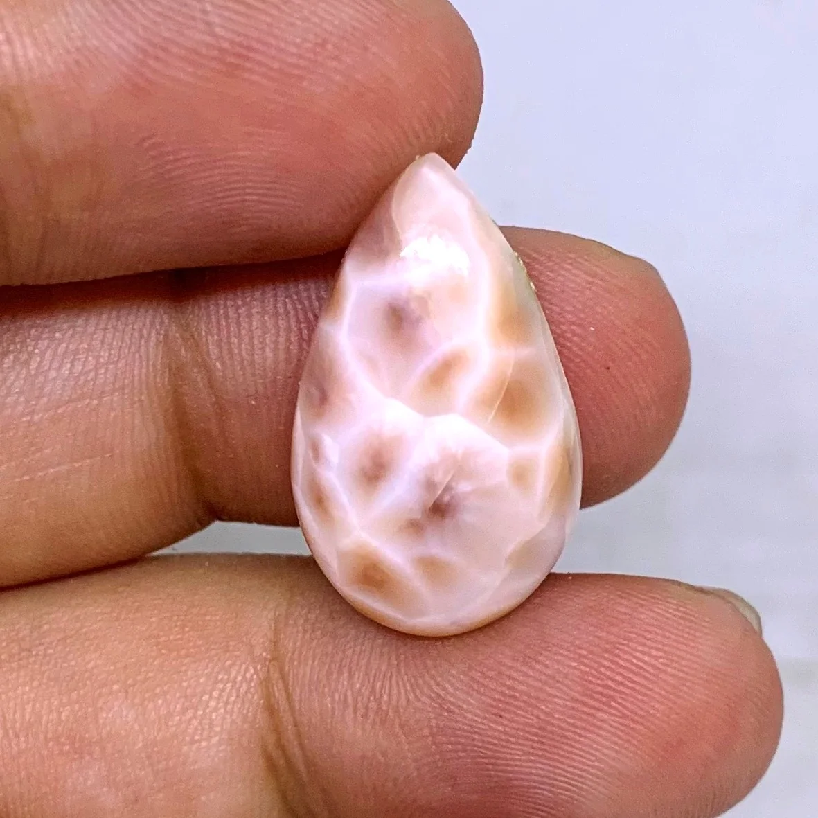 High Quality Natural Thomsonite Cabochon 15 Ct. 27X16X5 mm Loose Pink & Red Crystal Gemstones for Jewelry Making TM-48