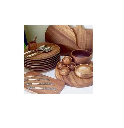 Latest piece wooden dinner set exclusive quality plates and mini bowl for customized size wooden dinner set