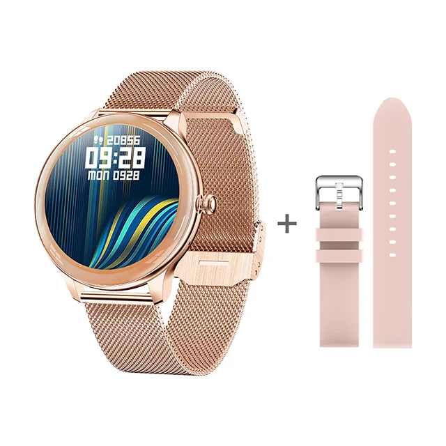 Fashion Ladies Smart Watch BT Calling Function 1.09 inch stainless steel Small Screen for Women Steel Strap smartwatch