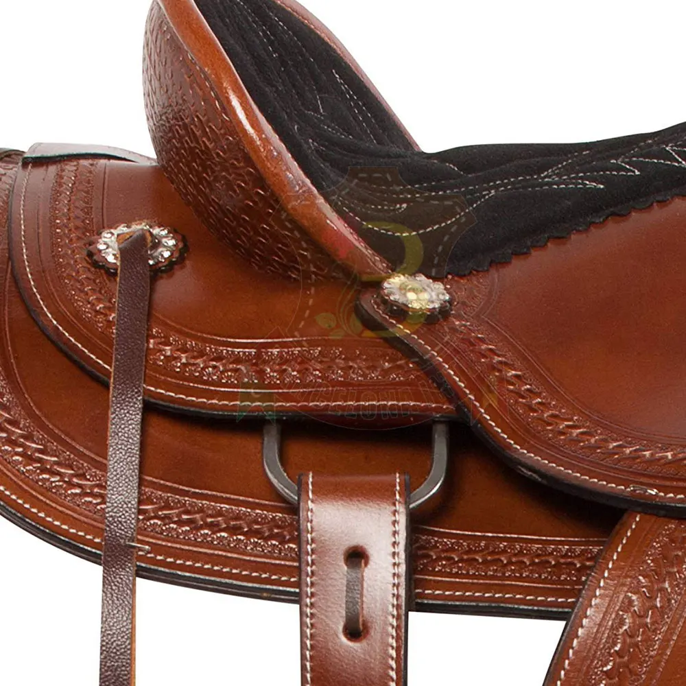 Wholesale Price Western Style Leather Horse Saddle Pad for Equestrian Horse Riding for Western Saddle