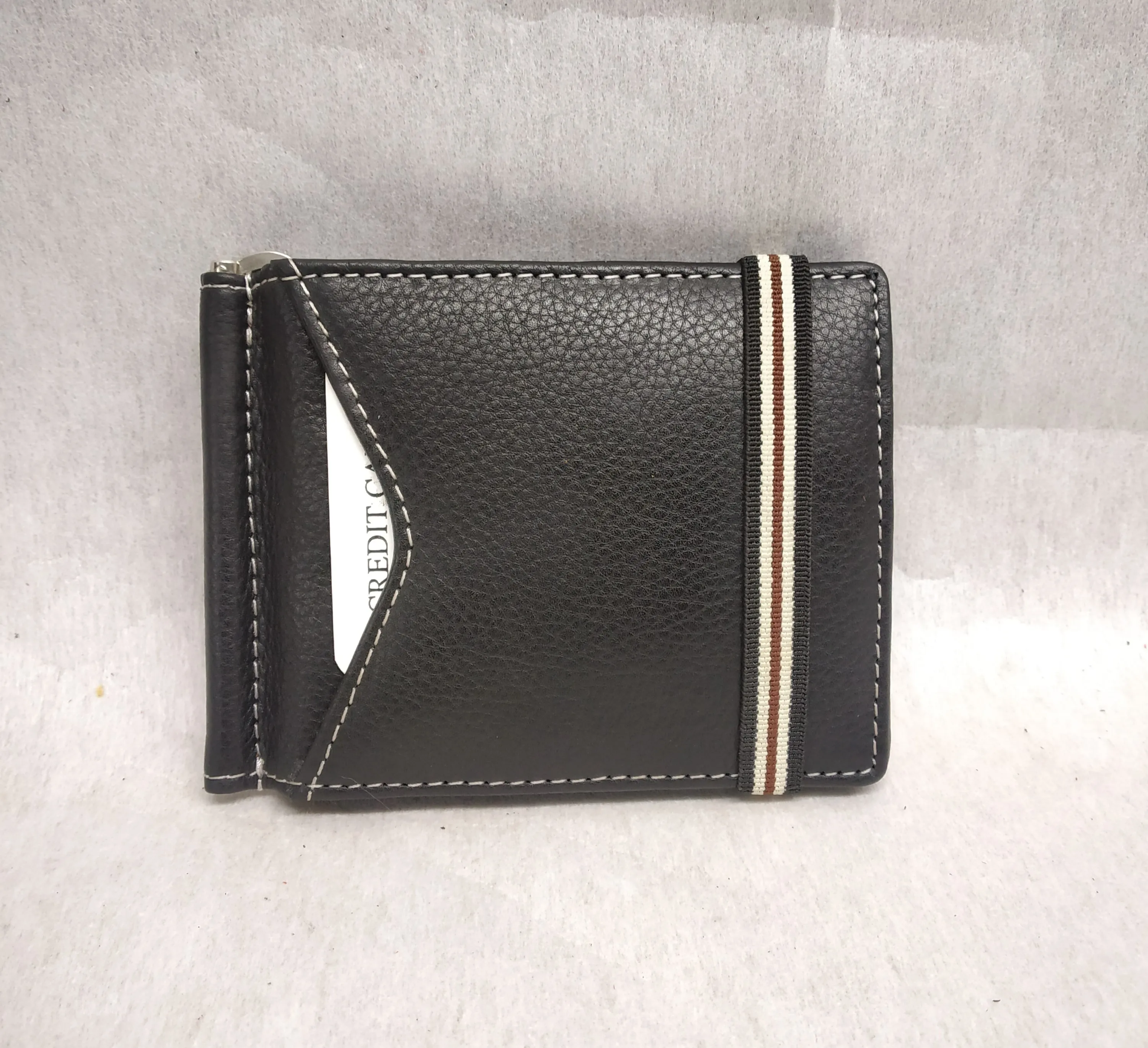 2024 Men Leather RFID Blocking Anti Theft Minimal Design Money Clip Cash ID Wallet Card Holders Women Wholesale Bulk Exporter