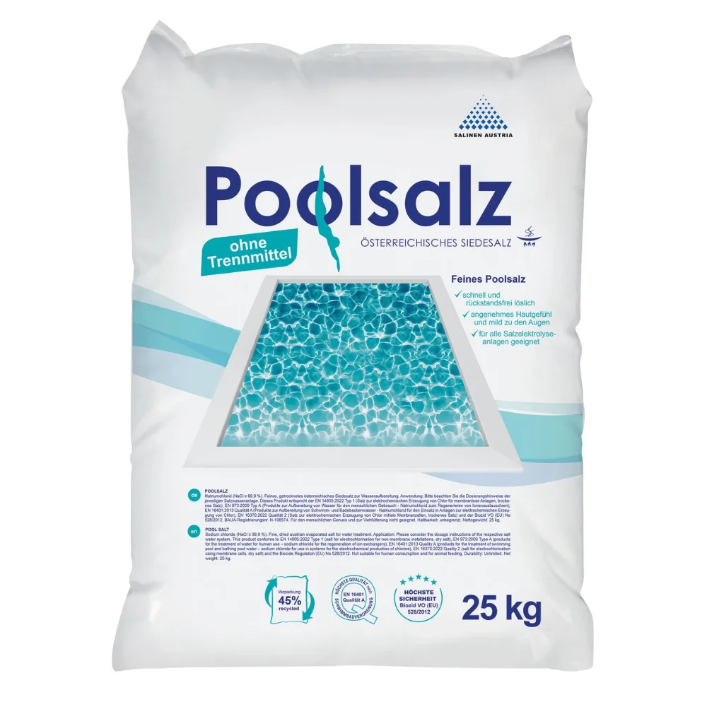 Salinen Pool Salt purest evaporated salt without separating agents bag (25 kg)