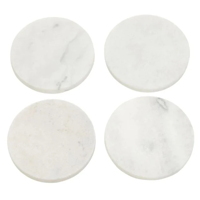 Новый дизайн круглые мраморные каботажные горки с деревянным набором из 4 предметов высококачественные аксессуары для дома стола и дивана