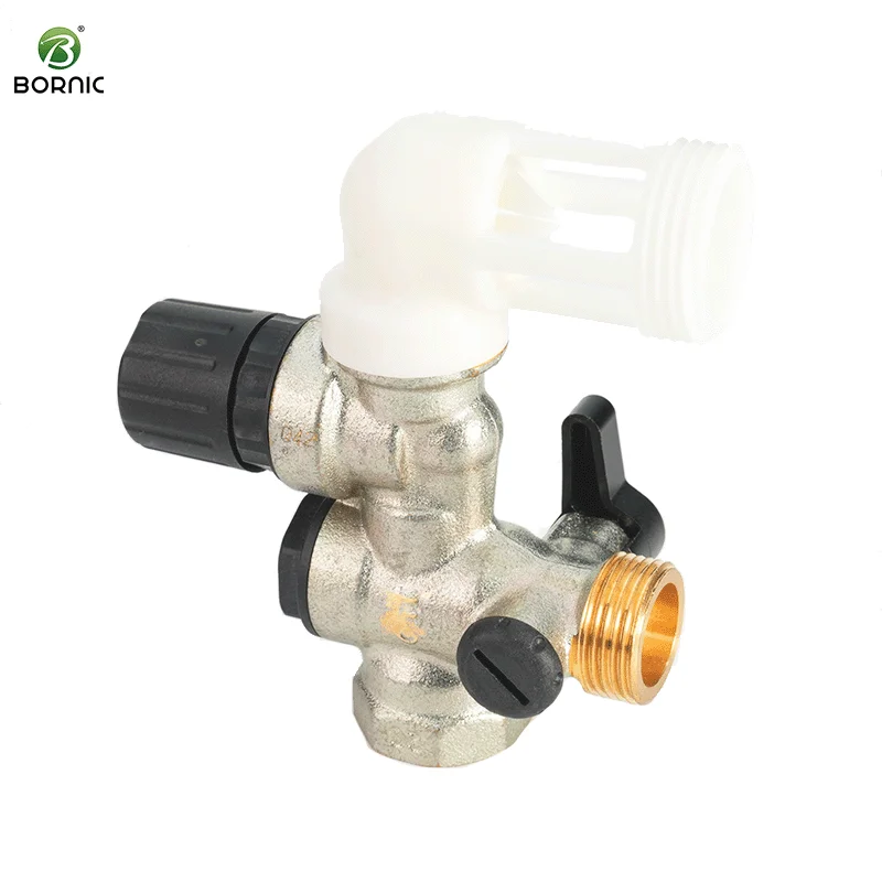 Brass 1/2' Safety Valve With Built In Check Valve For Backflow Prevention