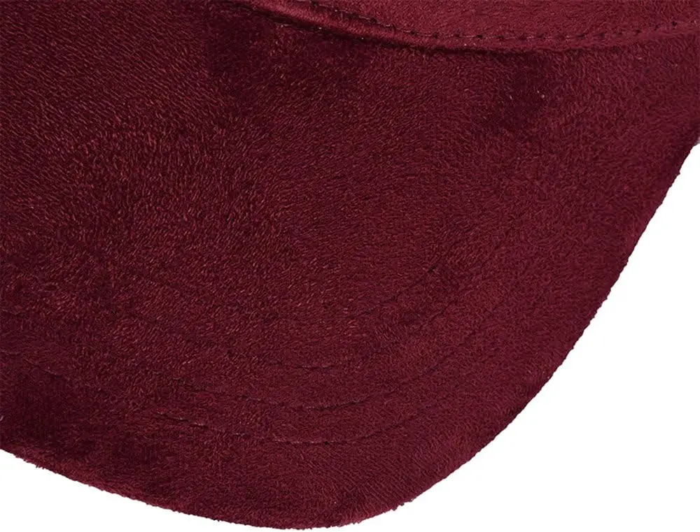 Snapback Caps Faux Leather Suede Baseball Hats Men & Women Adjustable Casual Low Profile Dad Hat Men Wine