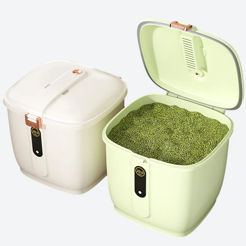 Kitchen Colorful Pp Plastic 10Kg Rice Grain Egg Bucket Storage Box Food Container For Home