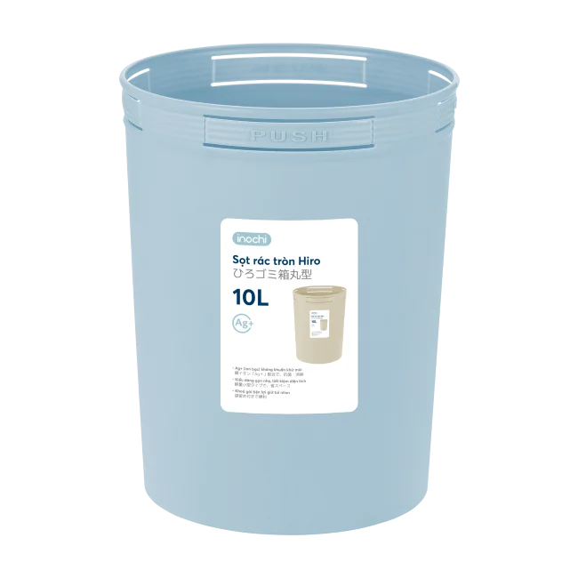 High Quality Hiro Round Wastepaper Bin 5L-10L-15L Primay PP Plastic Paper Basket for Home Hotel Office with Mesh Lid