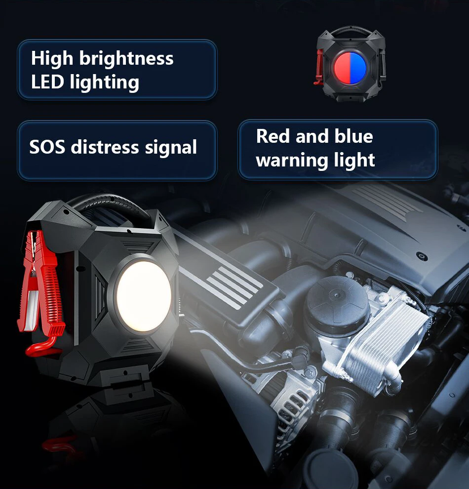 OEM ODM battery booster pack 12v 24v with peak current 6000A  12 24 volt jump starter car battery jump starter 12/24V