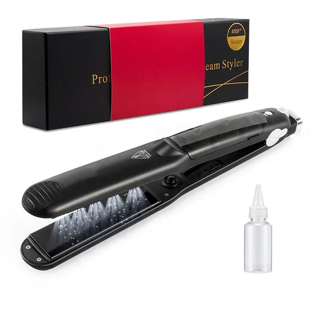 Popular Professional LED Water Vapor Steam Pod 450 Temperature PTC Styler Steampod Hair Straightener