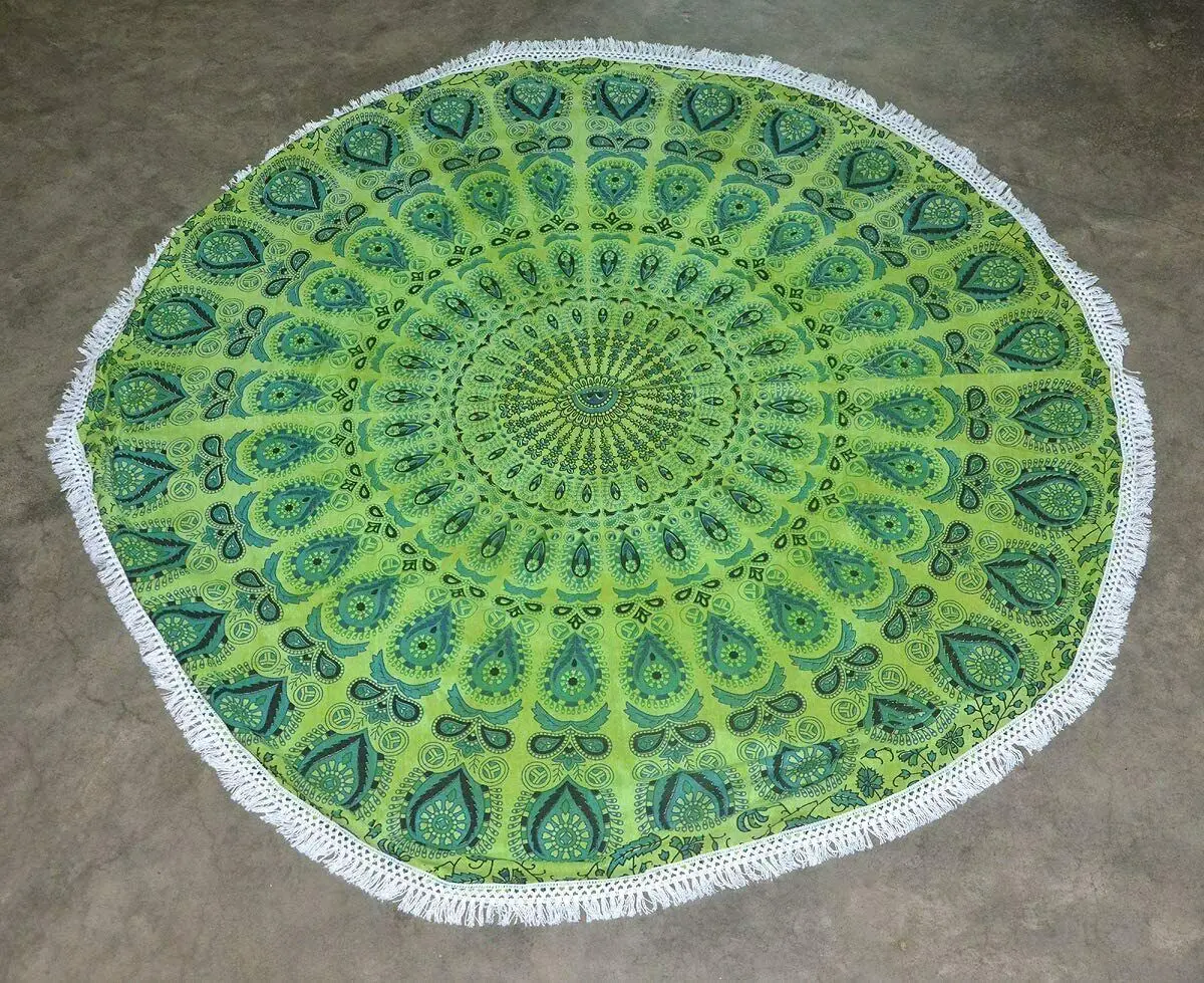 Beach Towel Wall Hanging Yoga Mat Woven Fabric Home Decor with Printed Mandala Pattern for Picnic Mat and Table Cover