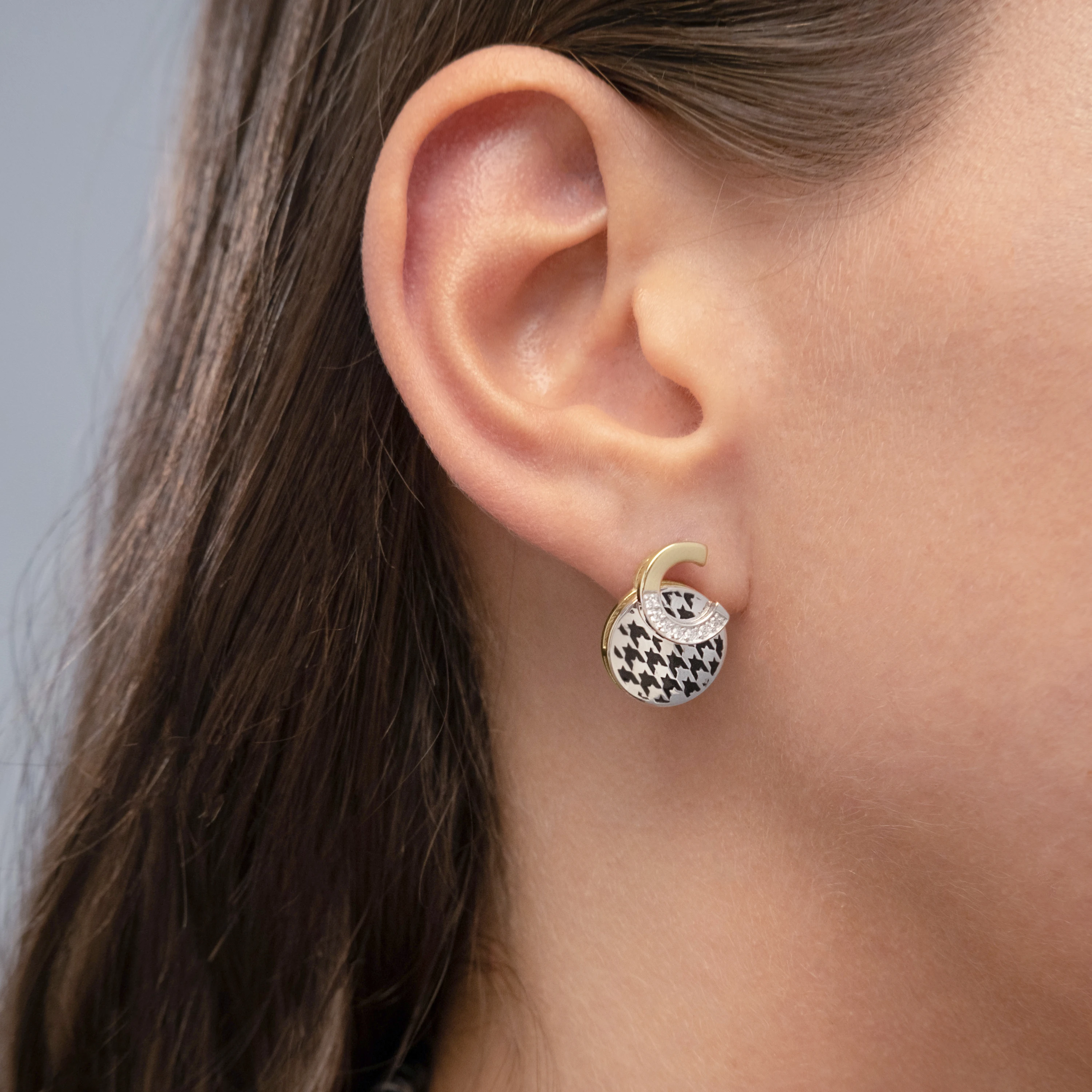 Fashion Trendy Earrings 14K Solid Rose Yellow White Gold Cubic Zirconia Emanel OEM ODM Custom Personalized 2022