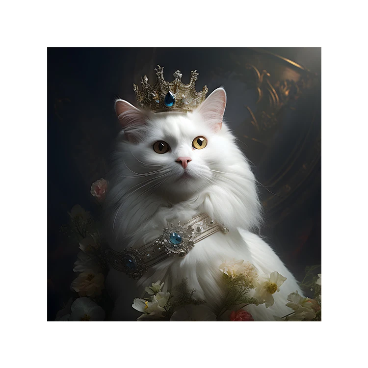 Современная гостиная домашний Декор король и королева кошка в рамке произведения искусства животных принты готовы повесить