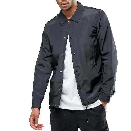 Casual Reversible Coaches Jackets Plus Size Slim Style Embroidered Winter Coat with Button Folded Stand Waterproof Feature