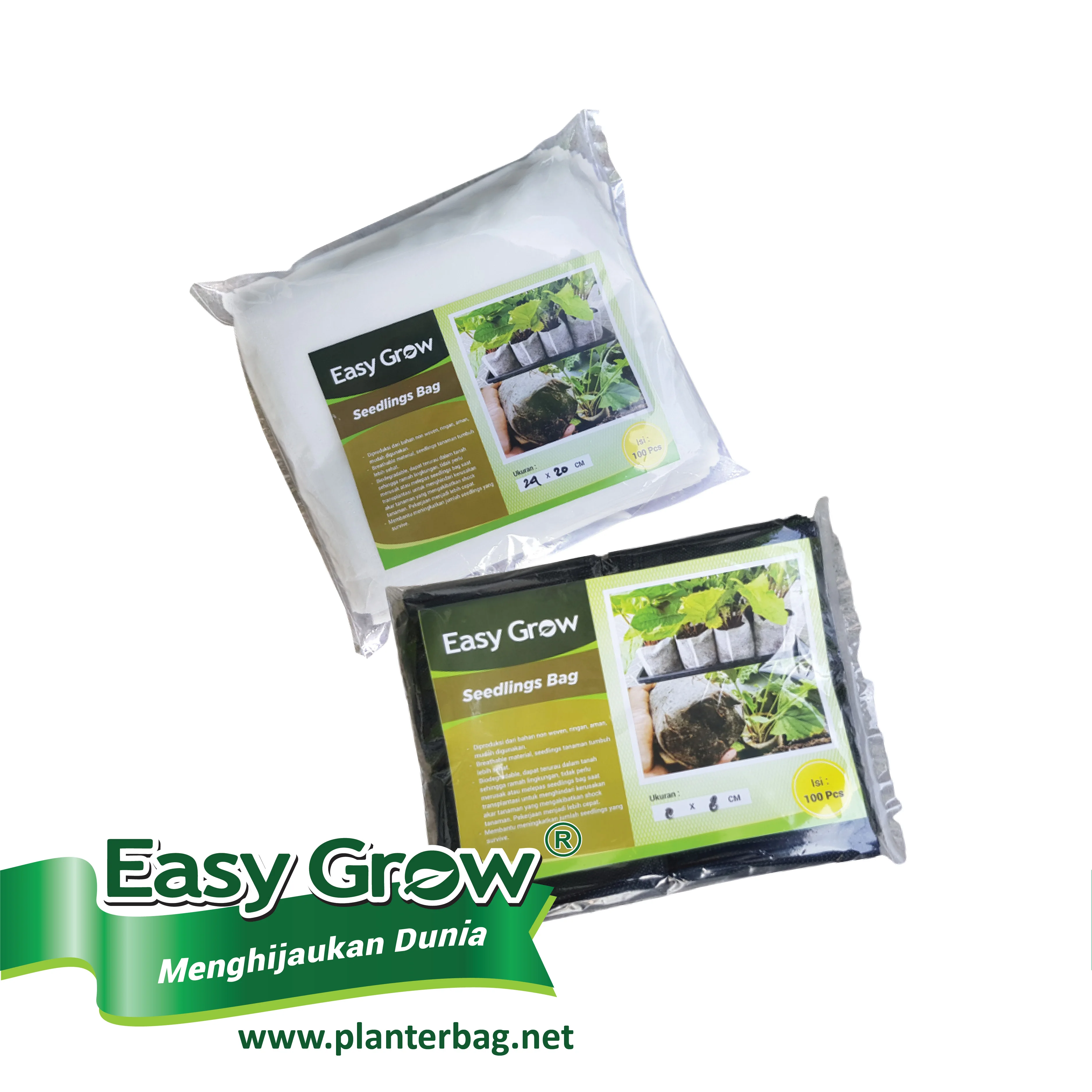 Nursery Plant Seedlings Grow Bag Non Woven Breathable Eco-friendly All Size Black White Easy To Use