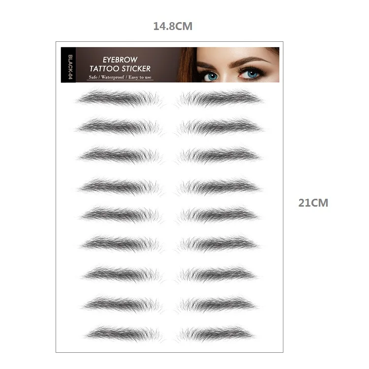 black and brown color waterproof  temporary tattoo eyebrow temporary tattoo stickers