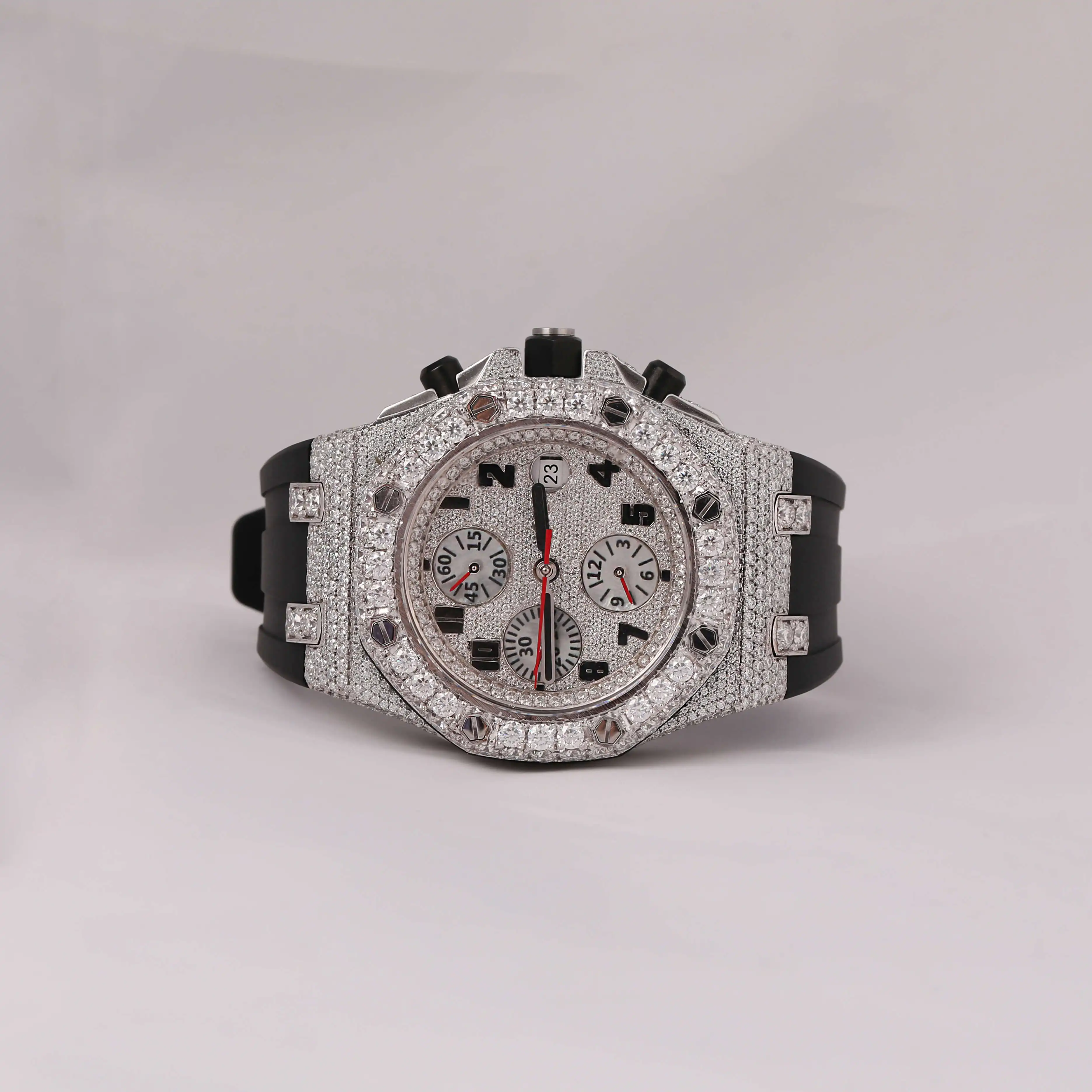 Customized Branded Iced Out High Quality Luxury Gold Silver Original Hip Hop Men Moissanite Diamond Wrist Watch