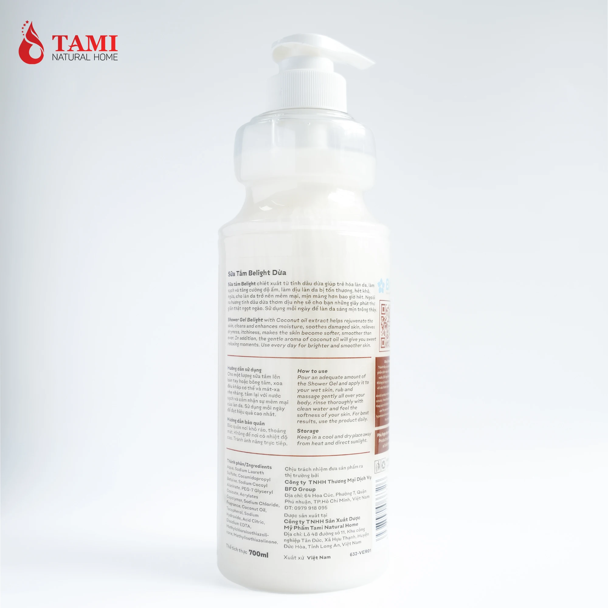 Body Wash 3 Years Shelf Life Belight - Coconut Essential Oil Shower Gel Suitable For Sensitive Skin From Vietnamese Brand