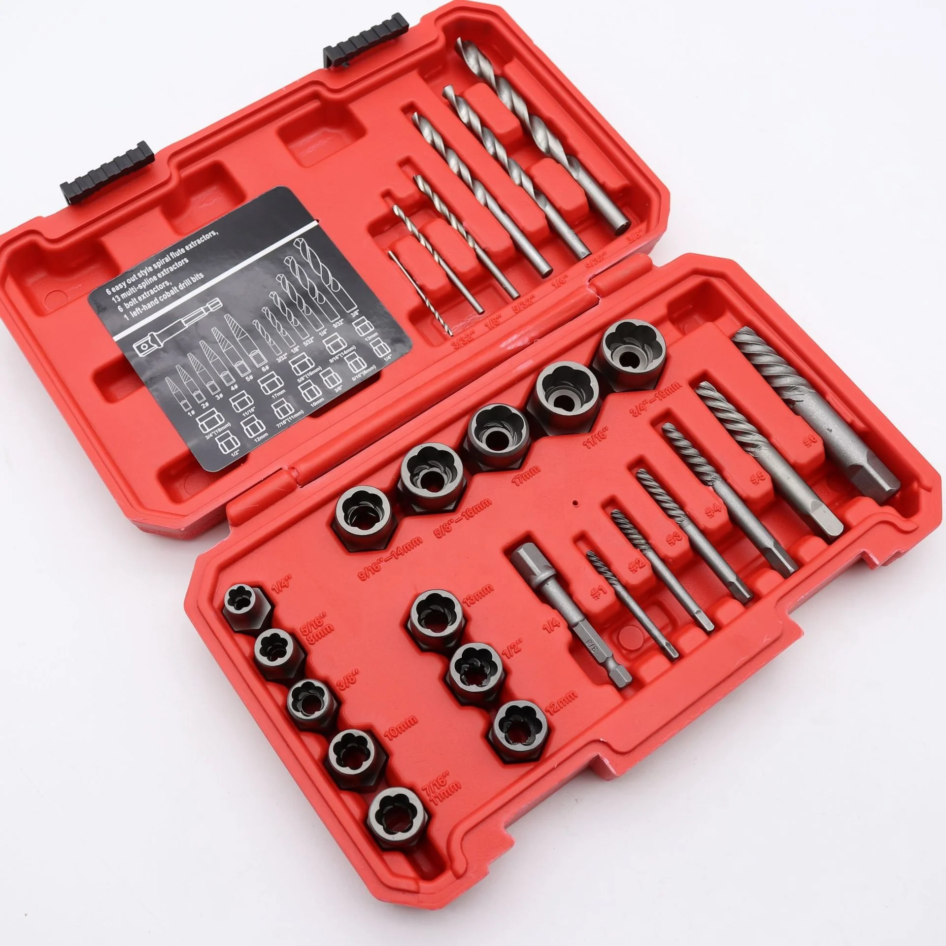 26PCS Damaged Disconnecting Screws and Nuts Extractor Removal Tool Set