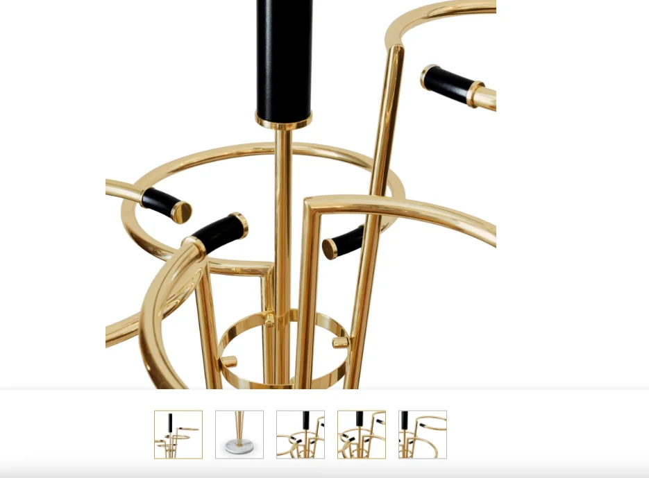 Deluxe quality marvelous design umbrella storage stand golden color customized shape at best price from indian supplires