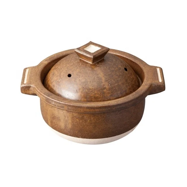 Great Quality Shigaraki Ware Gas Stove Clay Pot Cookware for Fluffy, Glossy Finish Hangout Donabe Rice Cooker